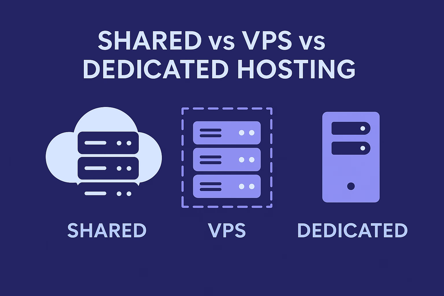 Shared vs VPS vs Dedicated Hosting – What’s the Difference?