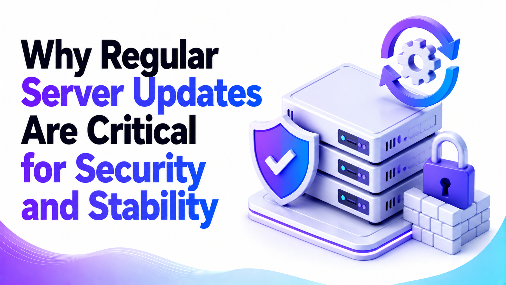 Server administrator performing security updates and patch management to improve server stability and cybersecurity